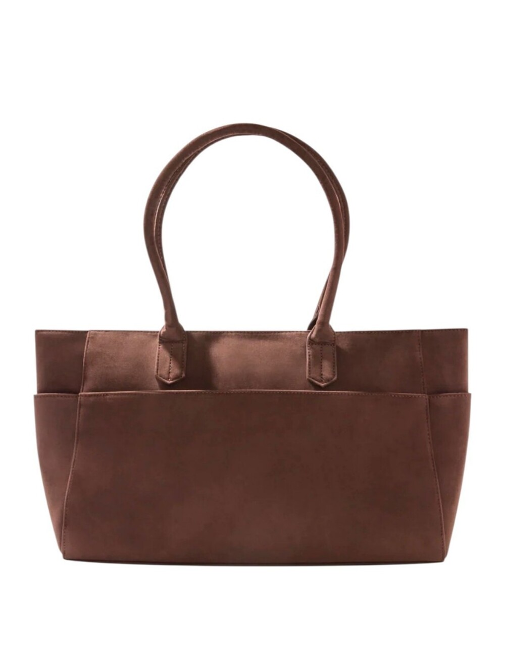 Mali + Lili Faux Suede Chocolate Brown Tote Bag